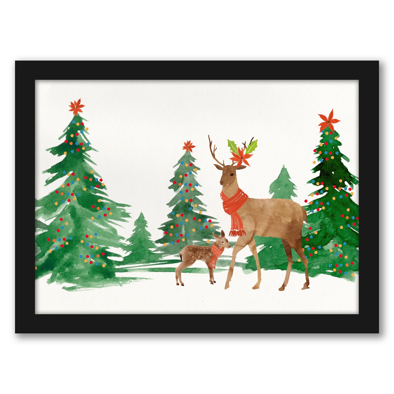 8&#x22; x 10&#x22; Celebration In The Forest by Pi Holiday Framed Print Wall Art - Americanflat - Americanflat